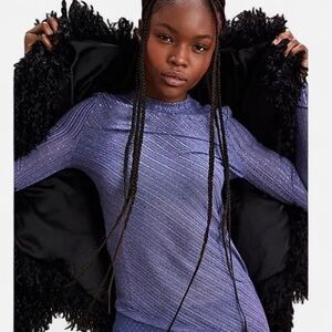 NEW Free PEOPLE Another Round Long Sleeve  Lilac Purple Size S